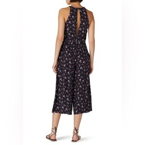 Thakoon Black Floral Wide-Leg Jumpsuit with V-Neck